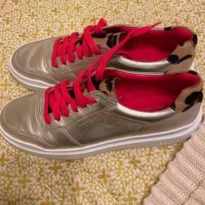 Gold and Leopard Cole Haan Sneakers